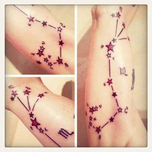 Skorpiono žvaigždyno tatuiruotė mergaitėms