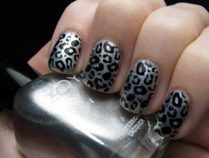 Leopardo sidabro nagų dailė