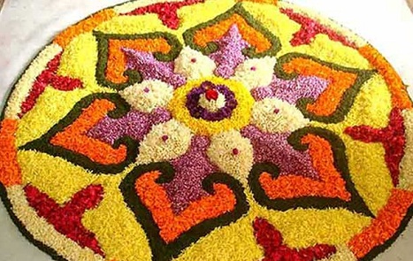 Çiçekli Rangoli Tasarımları