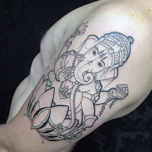 Lordo Ganesho dvasinė tatuiruotė