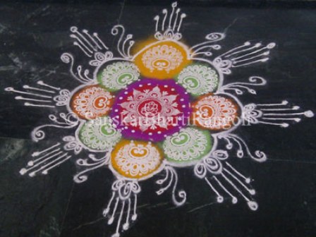 Lord Ganesha Stencil Rangoli Tasarım