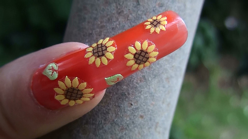 Ayçiçeği Sticker Nail Art