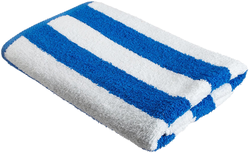 Mėlynas ir baltas kilpinis rankšluostis