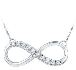 „White Gold Diamond Infinity“ karoliai