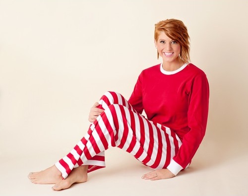 Unisex Kırmızı-Beyaz Pijama