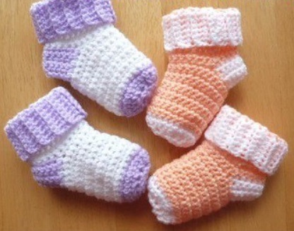 Tığ Işi Bebek Kışlık Çorap