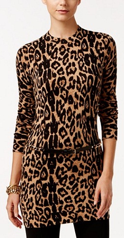 Macy Leopard-Print tunikos megztinis