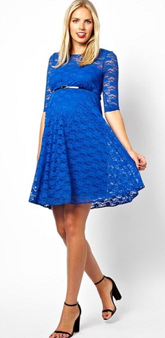 Nėščiųjų kokteilinė suknelė mėlyna