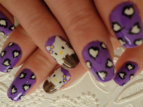 Mor Kalp Hello Kitty Nail Art