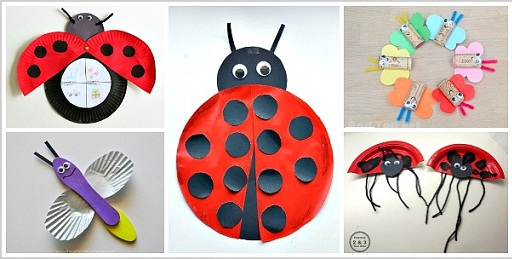 „Lady Bug“ popieriaus plokštės amatas