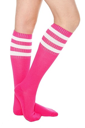 Karštos rožinės kelnės aukšto įgulos kojinės