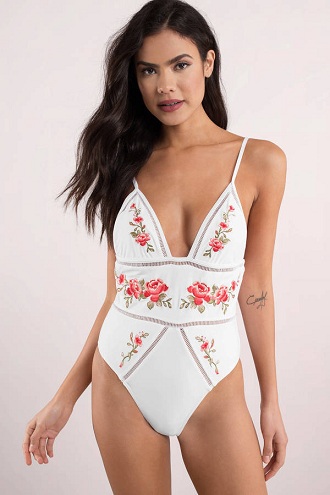 işlemeli monokini