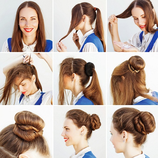 balo kızları için topuz saç modelleri