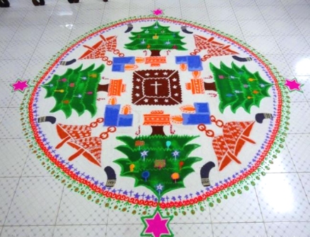 Kalėdų eglutė Rangoli