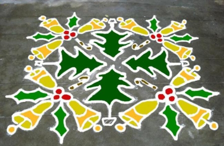 Paprastas kalėdinis Rangoli dizainas