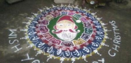 Kalėdų linkėjimai Rangoli Kolam