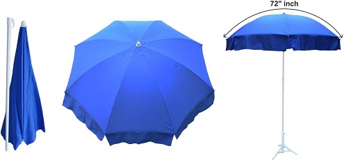 Açık Veranda Mavi Gölgeli Şemsiyeler
