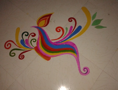 Pasienio Rangoli dizainas