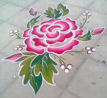 Gėlių Rangoli dizainas