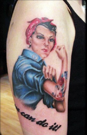 Kadınlar Güç Pin Up Dövme