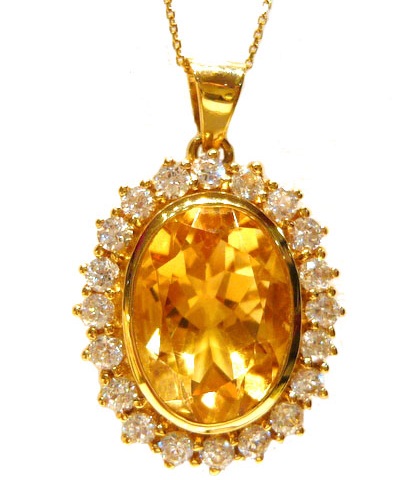 Sarı Topaz Küme Kolye