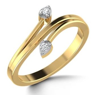 Vestuvinis žiedas su dviem deimantinėmis širdimis