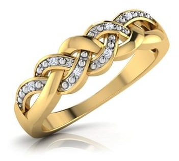 Austas auksinis ir deimantinis vestuvinis žiedas