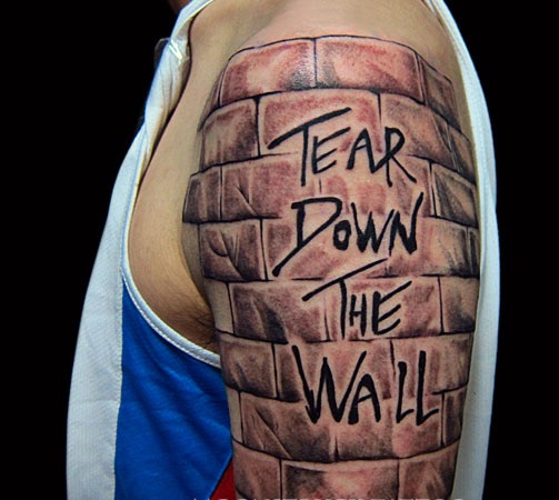 Grafiti sienų tatuiruotės dizainas