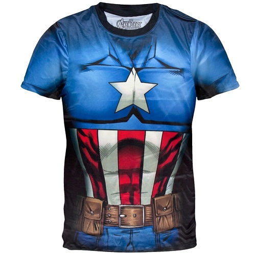 Kapitono Amerikos kostiumų marškinėliai