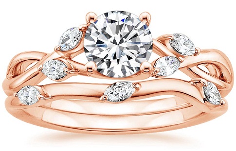 Rožinio aukso princesės supjaustytas deimantinis žiedas