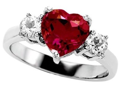 Rubino širdies deimantas Valentino dienai