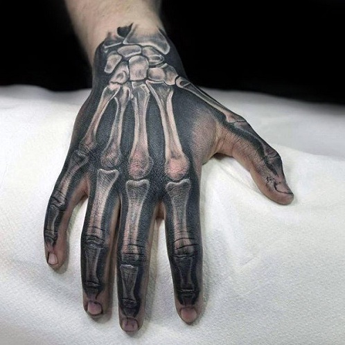 Skeleto rankos tatuiruotė
