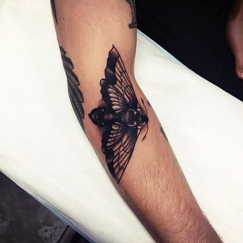„Black Ink Moth“ tatuiruotės dizainas