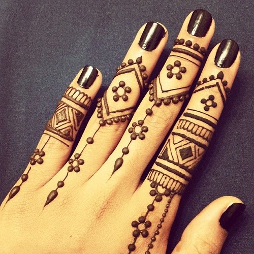 „Mehendi Designs in Mussoon for Fingers“