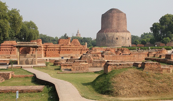 Garsios Indijos budistų šventyklos-Dhamekha stupa