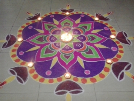 Diya gudžarati Rangoli dizainas