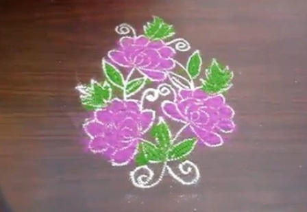 Basit Gujarati Rangoli Tasarımı