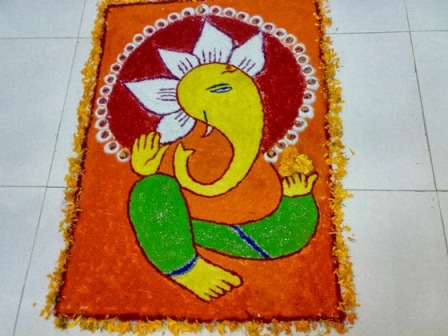 Ganesh Gujarati Rangoli Tasarım