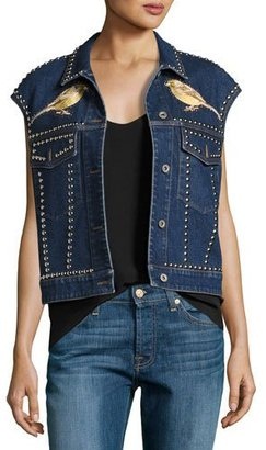 „Bird Designed Oversize Denim“ moteriška liemenė