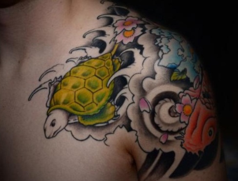 Japonų vėžlių tatuiruotė
