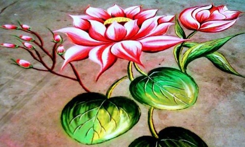 Gėlių 3D Rangoli dizainas