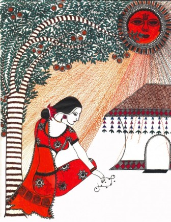 Yarışma için 3D Madhubani Rangoli