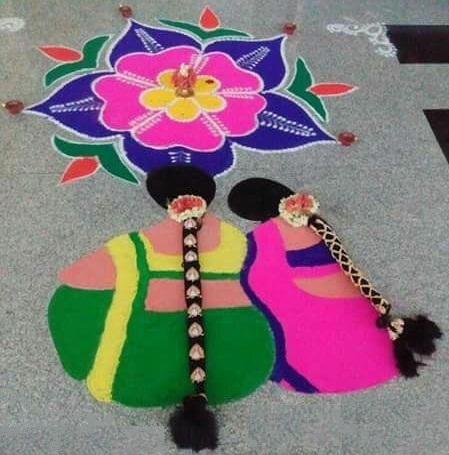 Išgalvotas 3D Rangoli dizainas
