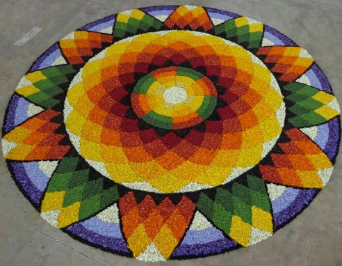 Hindu Puja 3D Rangoli menas
