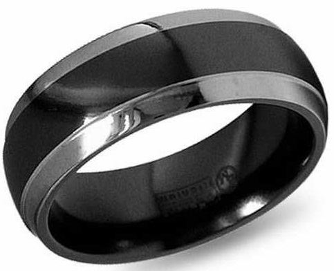 Juodas platinos vestuvinis žiedas