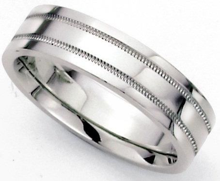 Rašytas platininis vestuvinis žiedas