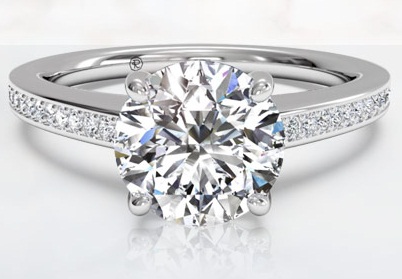 Vieno akmenuoto platinos vestuvinis žiedas