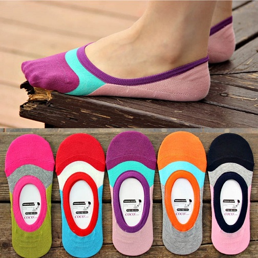Farklı renklerde Kız Görünmez Çorap