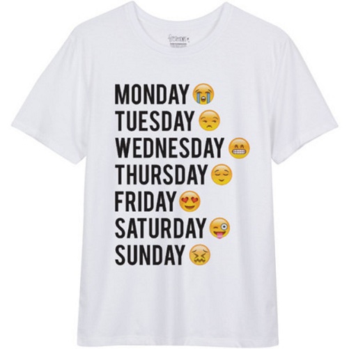Erkek Emoji Sloganı T-shirt