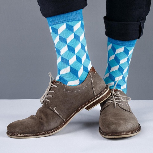 Mavi Beyaz Erkek Renkli Çorap